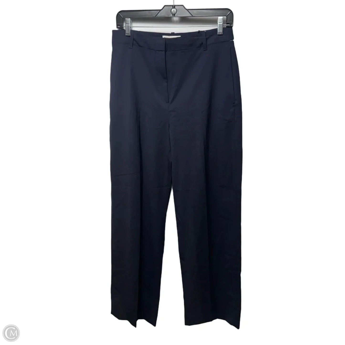 Modern Straight Wool Pants Dress By Banana Republic In Navy, Size: 6