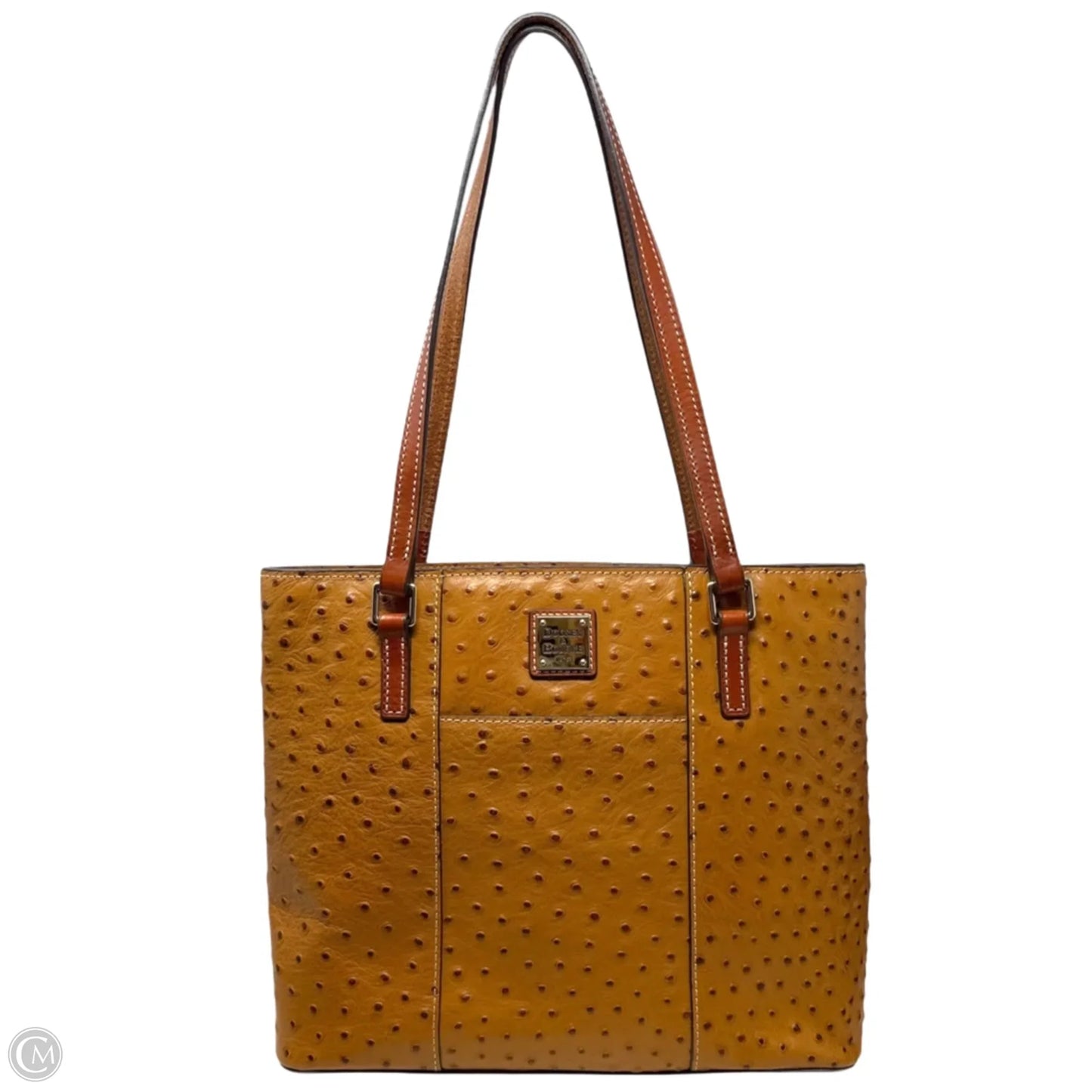 Lexington Ostrich Leather Tote Designer By Dooney And Bourke, Size: Medium