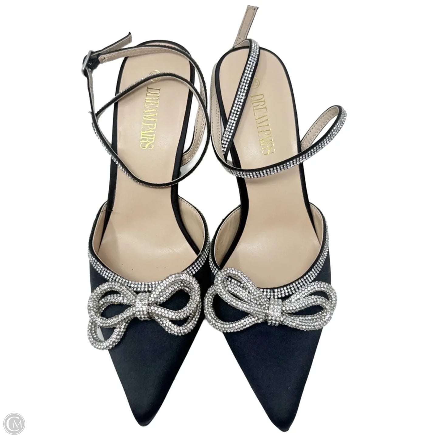 Destiny Stiletto Rhinestone Strap Pumps By Dream Pairs In Black, Size: 8.5