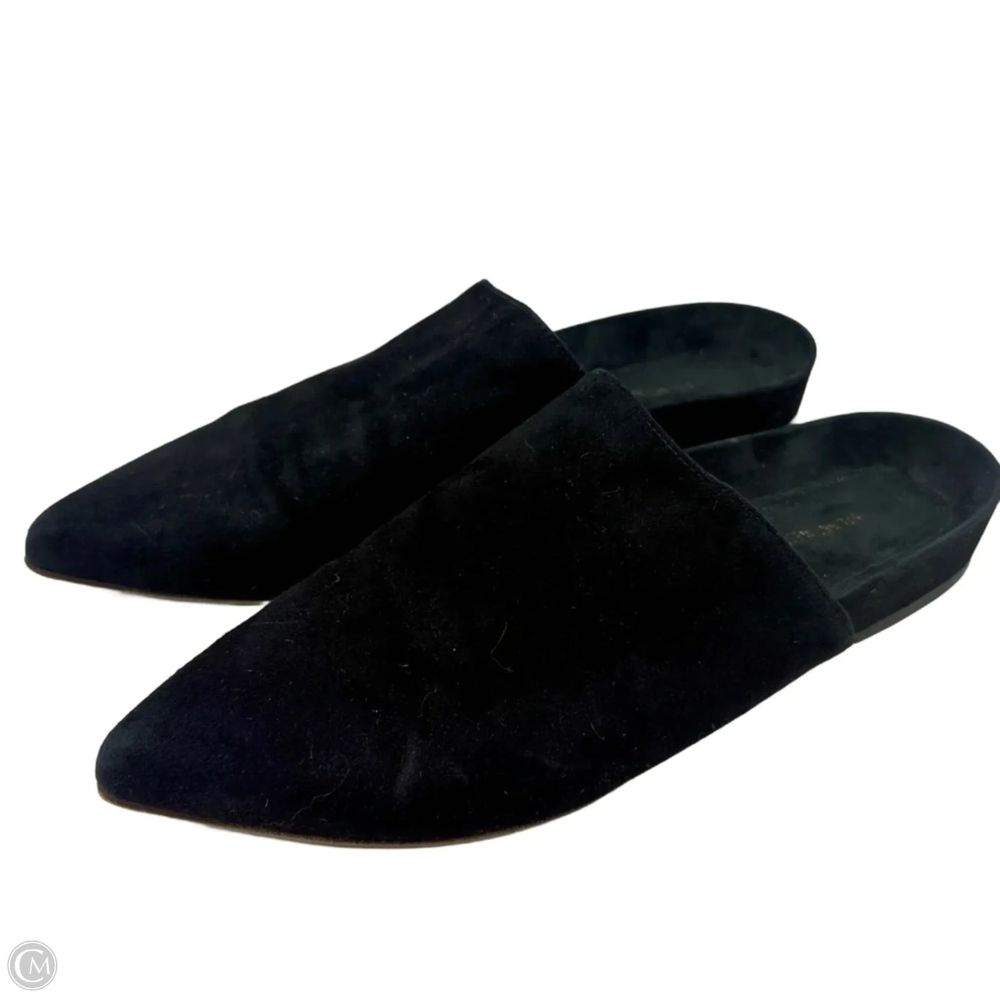 Studio Slides In Black Luxe Suede Designer By Stuart Weitzman In Black, Size: 8