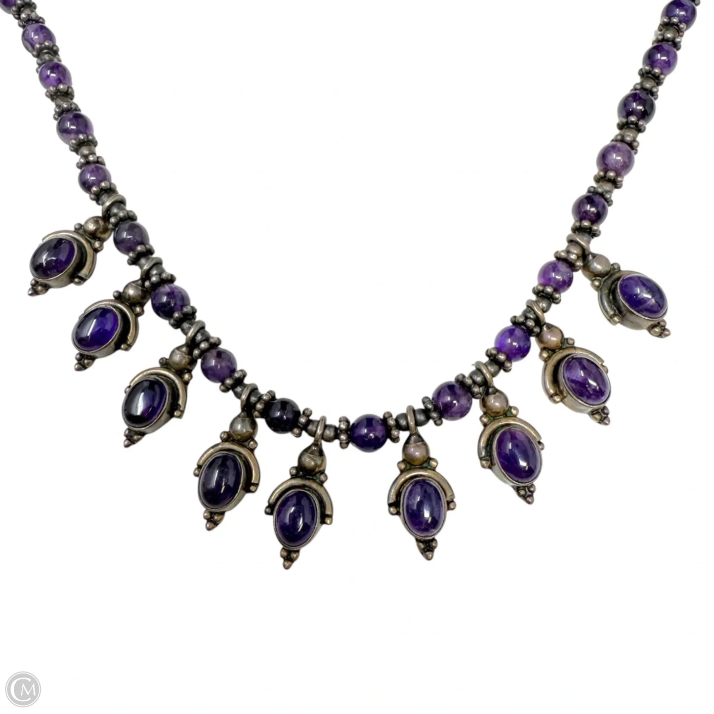 Sterling Silver & Amethyst Choker Necklace