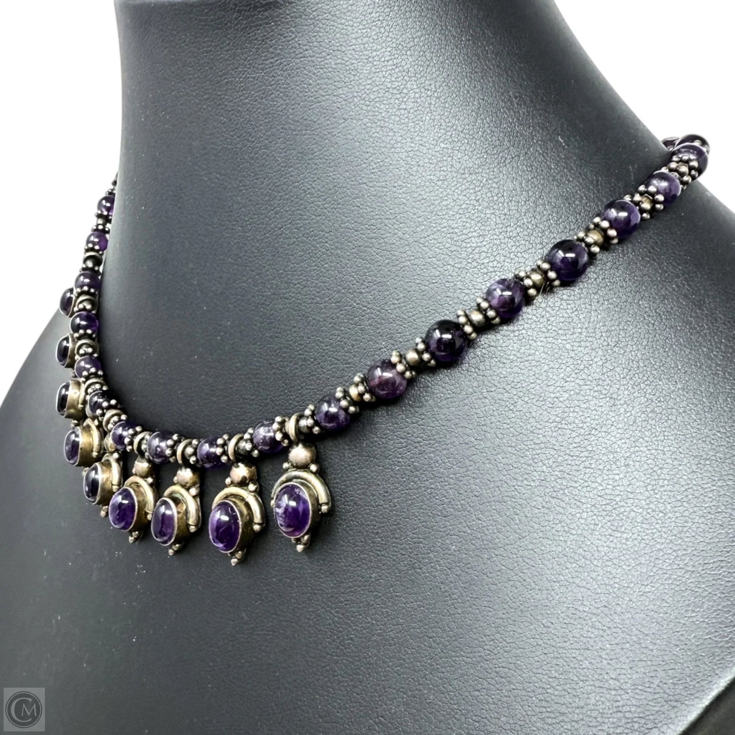 Sterling Silver & Amethyst Choker Necklace