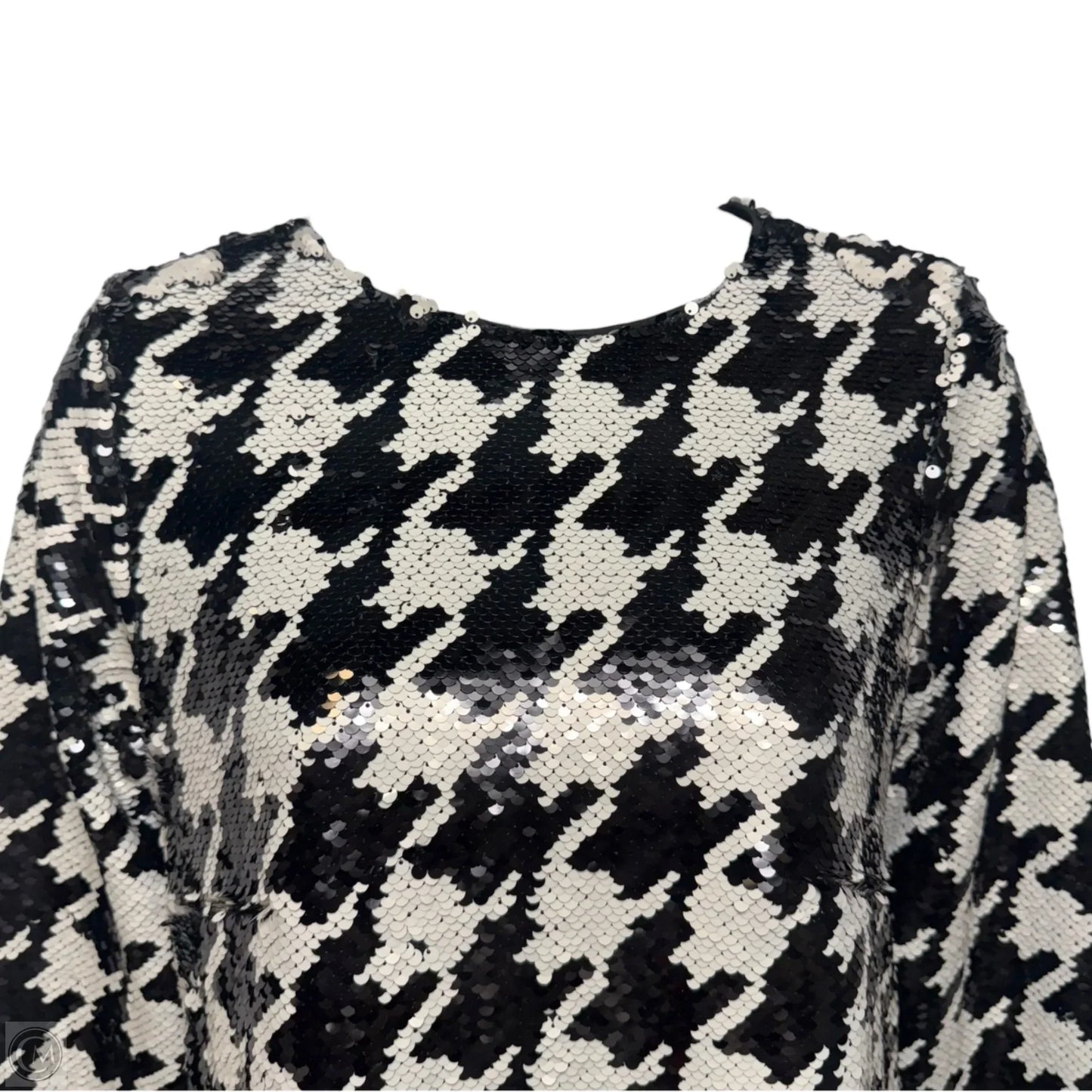 Sandra Sequin Tunic Mini Dress By Tyler Boe In Black & White Houndstooth, Size: Xs