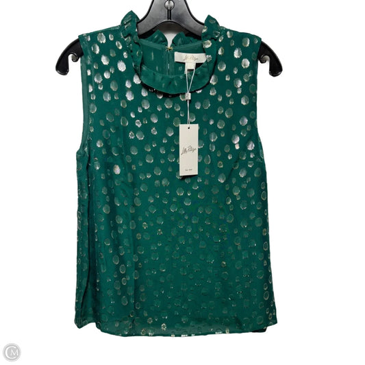 Rayalynne Silk Blend Metallic Top Sleeveless Designer By Lilly Pulitzer In Polkadot Pattern, Size: S