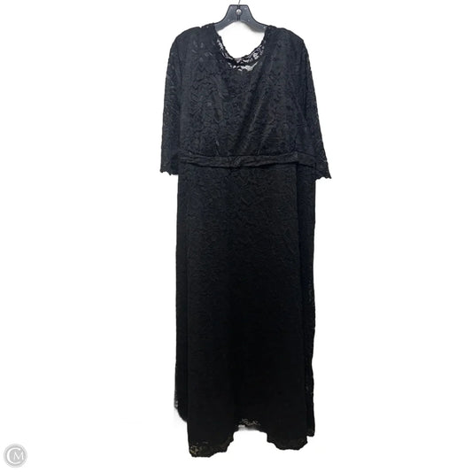 Lace Dress Party Long By Kiyonna In Black, Size: 5x