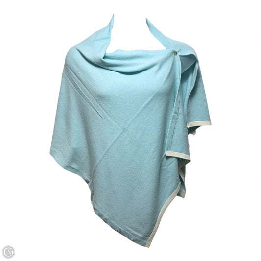 Wool-Cashmere Poncho By Spartina In Sea Foam, Size: Osfm
