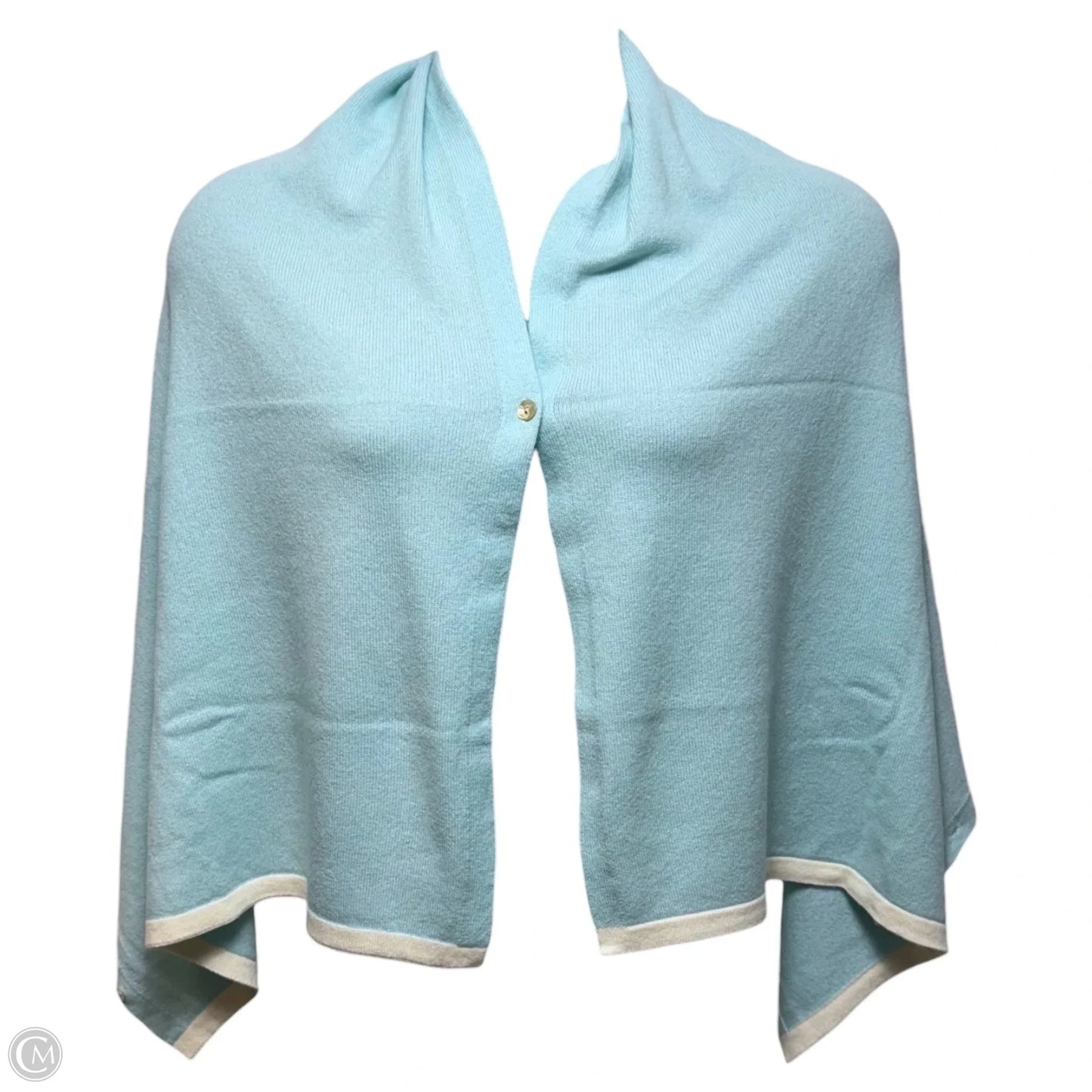 Wool-Cashmere Poncho By Spartina In Sea Foam, Size: Osfm