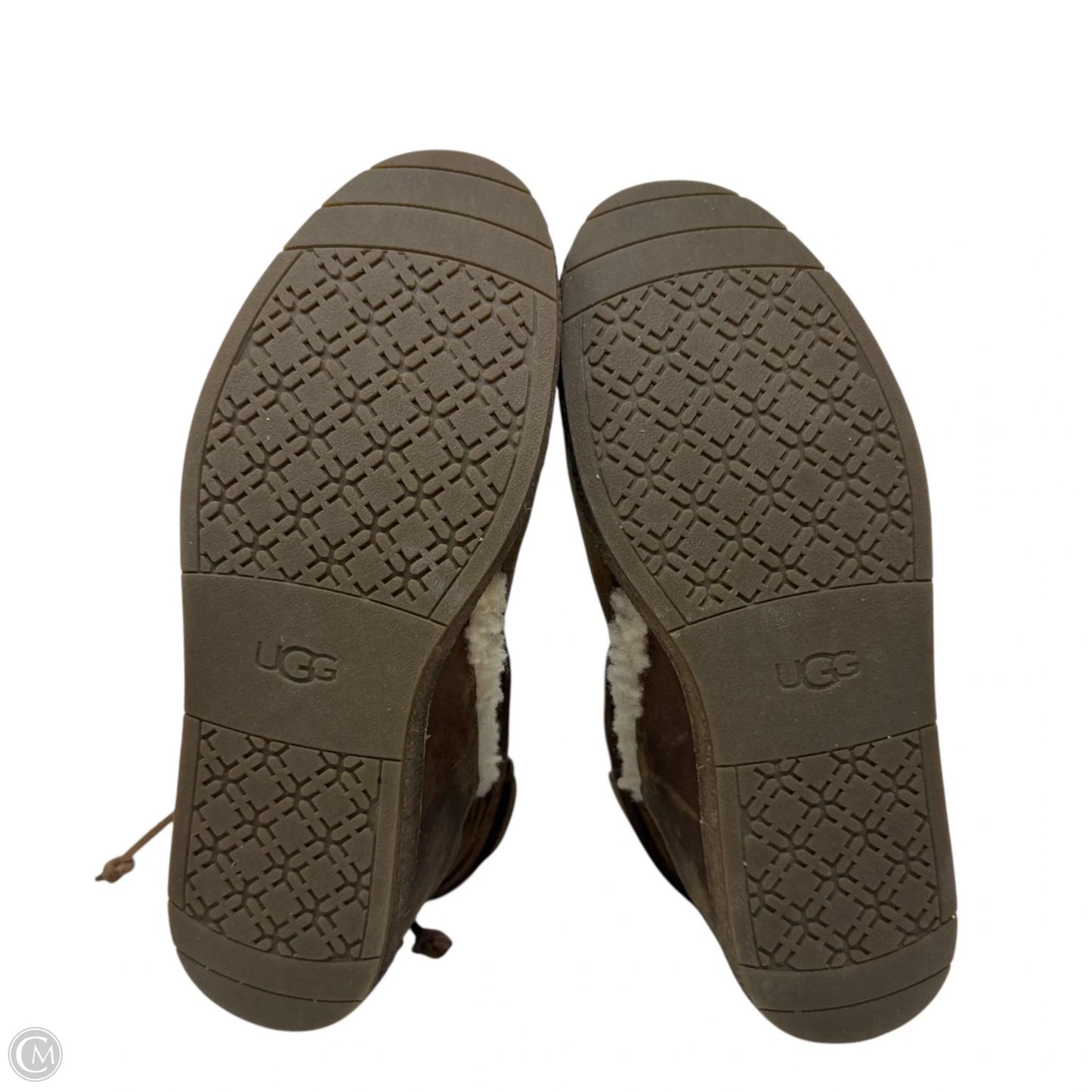 UGG Boots Luisa Water Resistant Black Leather Boots Designer By Ugg In Brown, Size: 8