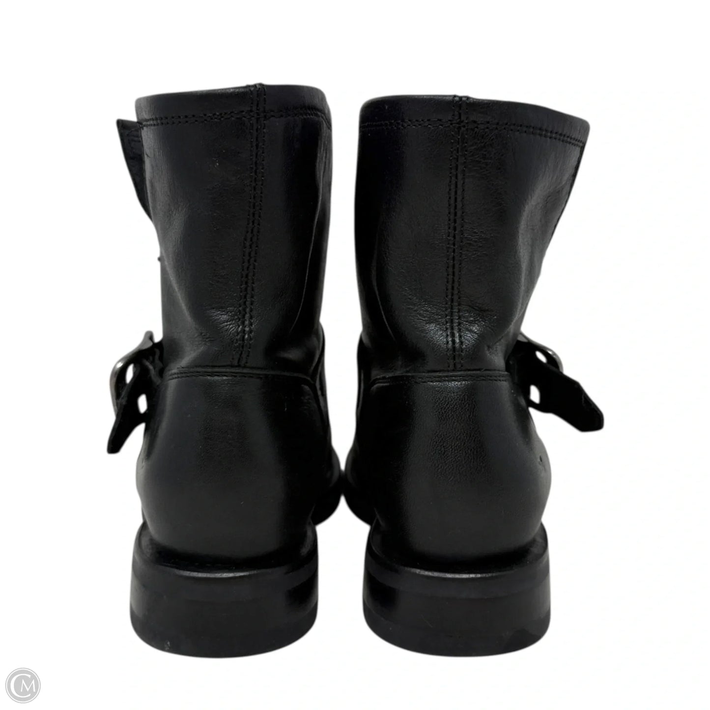 Veronica Flex Leather Buckle Hardware Booties Designer By Frye In Black, Size: 8