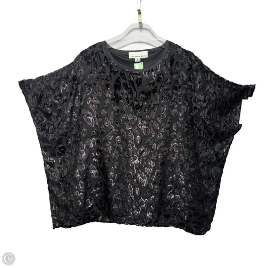 Shimmering Leopard Burnout Velvet Caftan  Top By Caroline Rose In Animal Print, Size: M