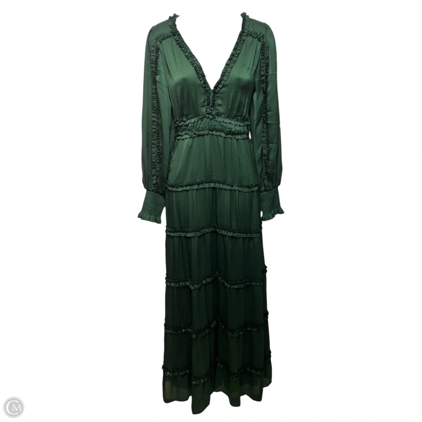 Margaux Tiered Maxi Dress By Chelsea And Violet In Pine, Size: S