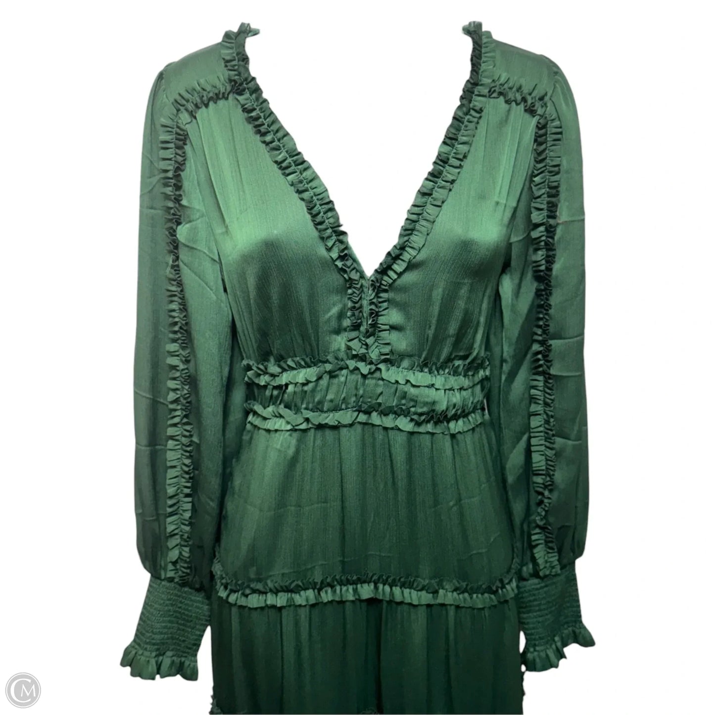 Margaux Tiered Maxi Dress By Chelsea And Violet In Pine, Size: S