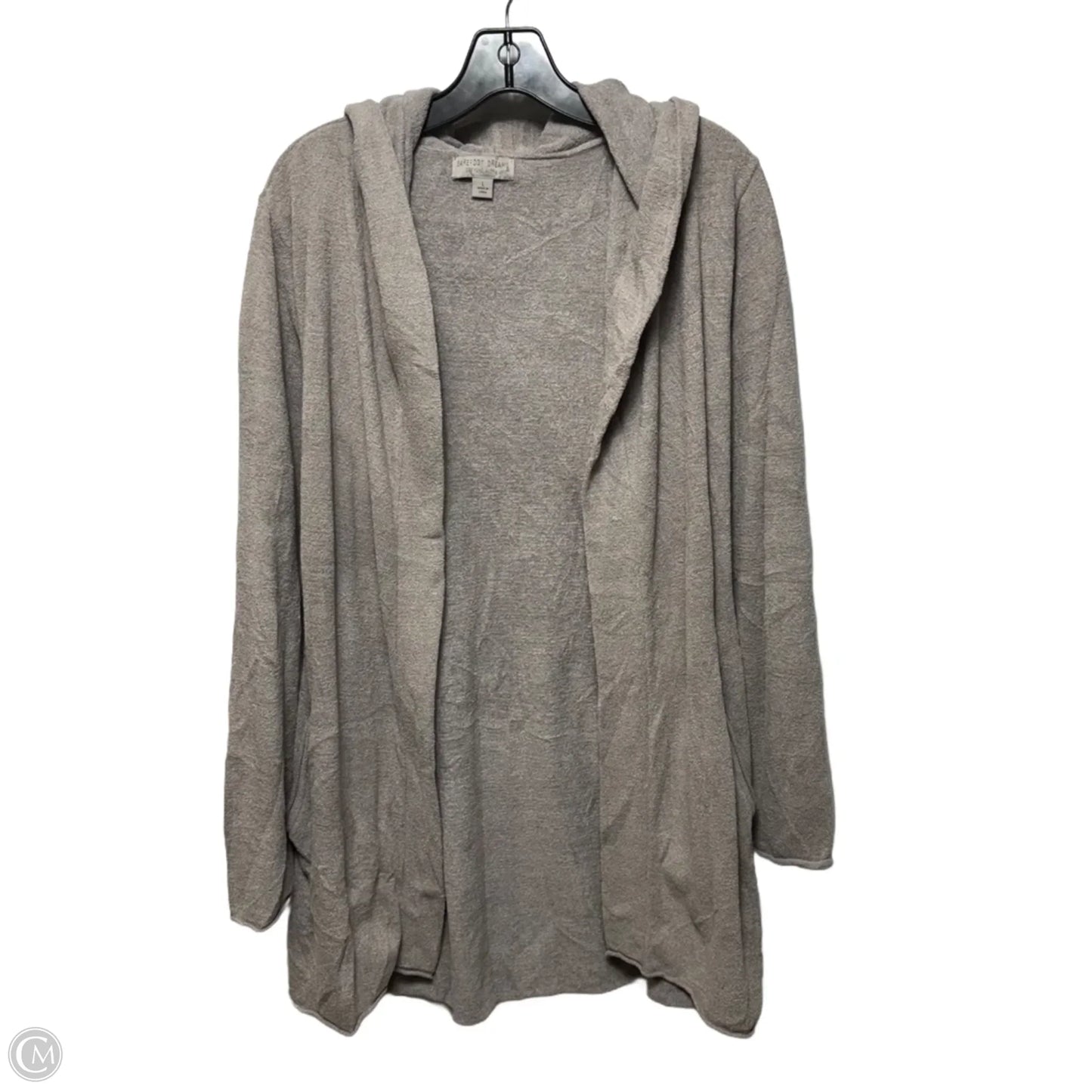 Hooded Sweater Cardigan By Barefoot Dreams In Taupe, Size: L