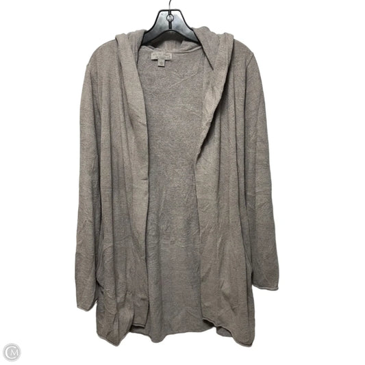 Hooded Sweater Cardigan By Barefoot Dreams In Taupe, Size: L