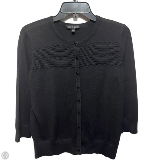 Sweater Cardigan By Cable And Gauge In Black, Size: L