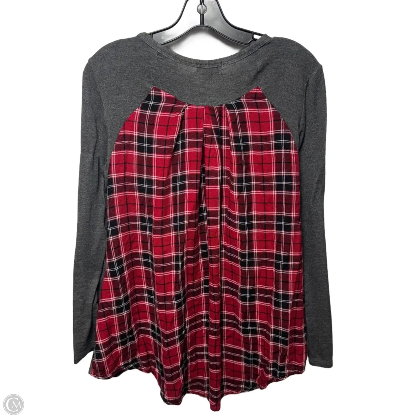 Top Long Sleeve By Simply Southern In Grey, Size: L