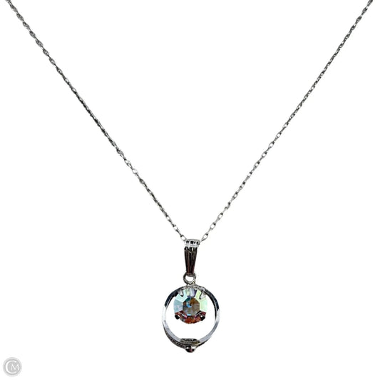 Sterling Silver Yellow & White CZ Aurora Borealis Pendant Necklace By Sorrento