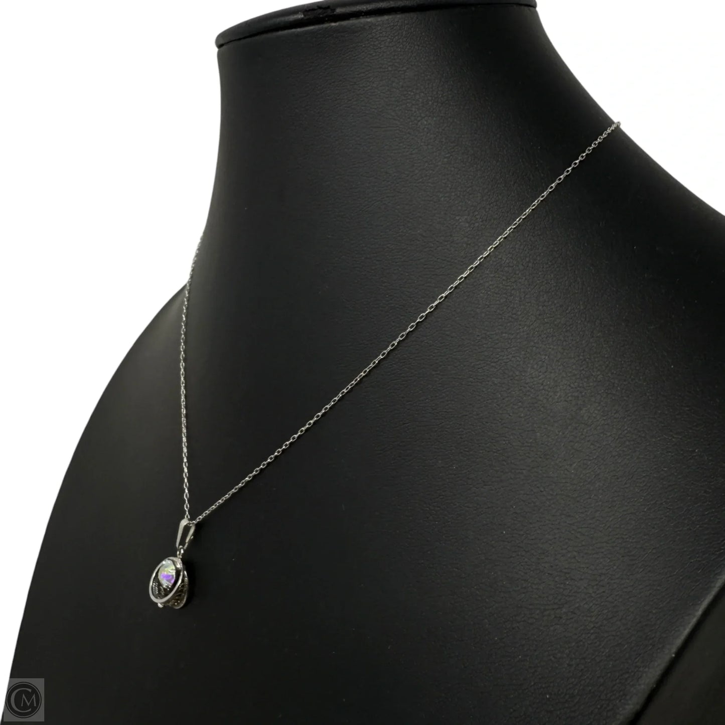 Sterling Silver Yellow & White CZ Aurora Borealis Pendant Necklace By Sorrento