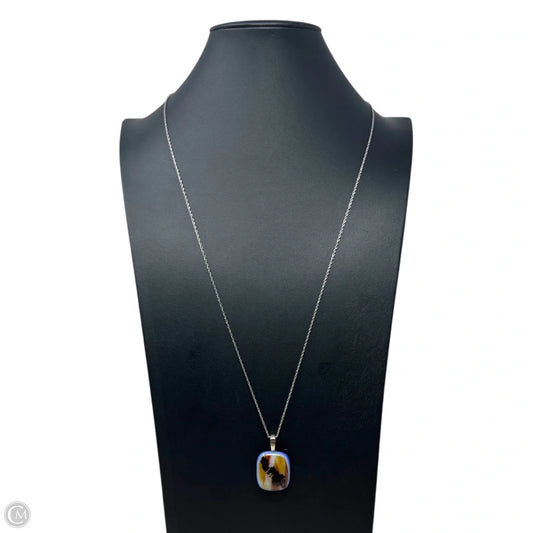 Glass Pendant Necklace Sterling Silver