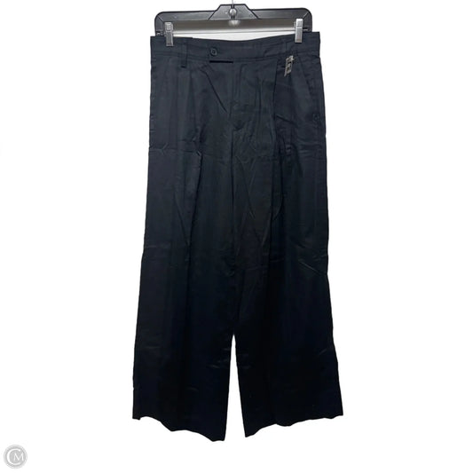 Linen Blend Pants Wide Leg High Rise By Banana Republic In Black, Size: 6