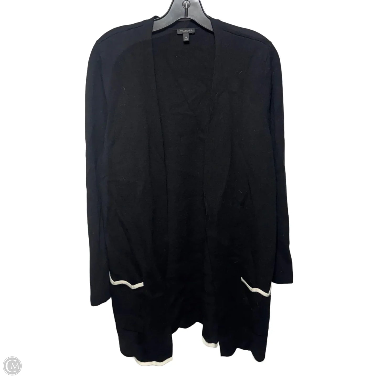 Sweater Cardigan By Talbots In Black & White, Size: M