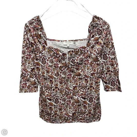Top 3/4 Sleeve By Ted Baker In Multi-colored, Size: M