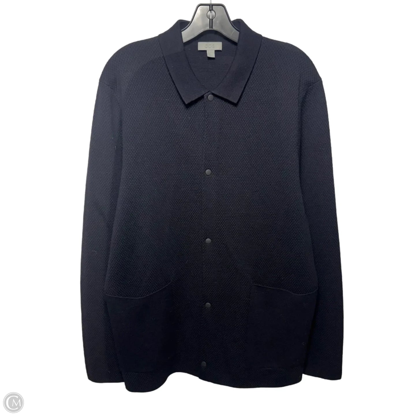 Textured Cardigan Sweater By Cos In Navy, Size: M