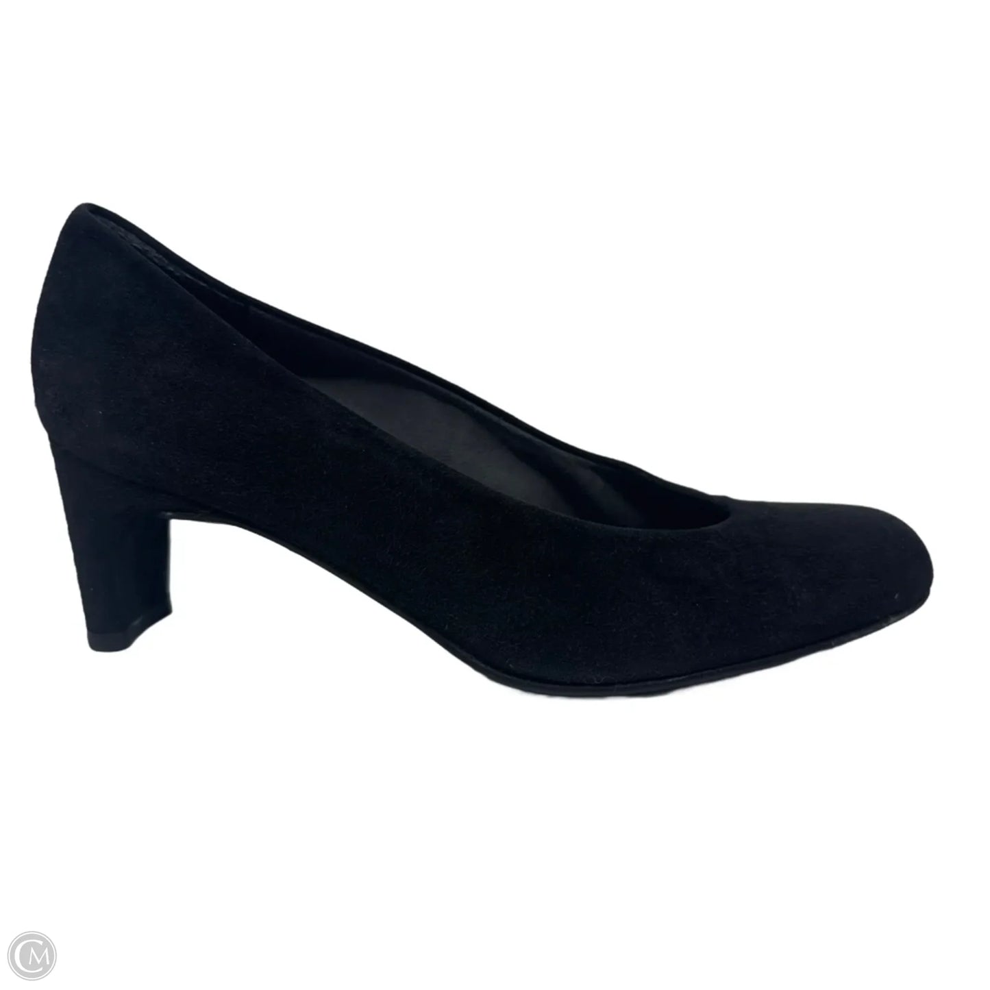 Vintage Suede Block Heel Shoes Designer By Stuart Weitzman In Black, Size: 6