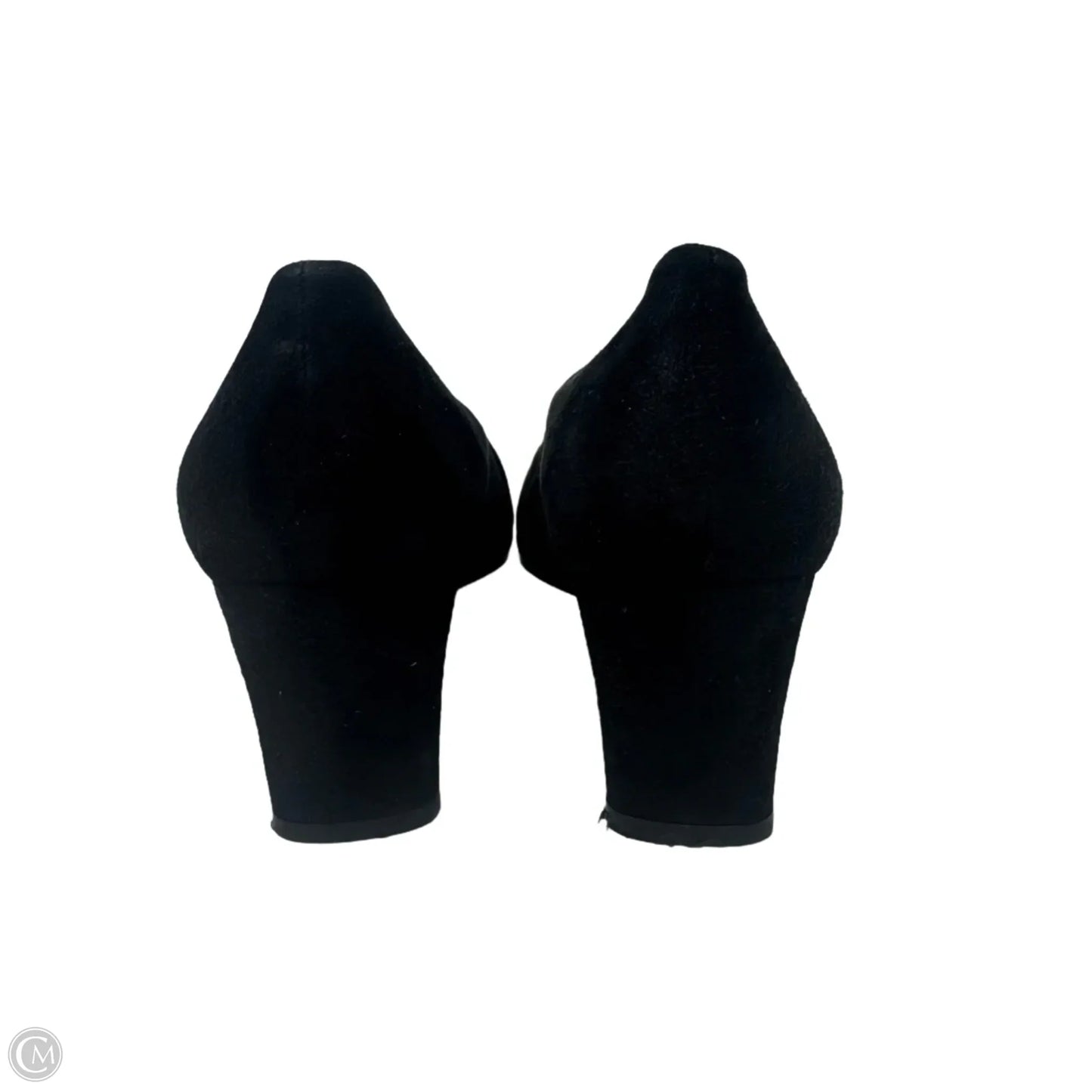 Vintage Suede Block Heel Shoes Designer By Stuart Weitzman In Black, Size: 6