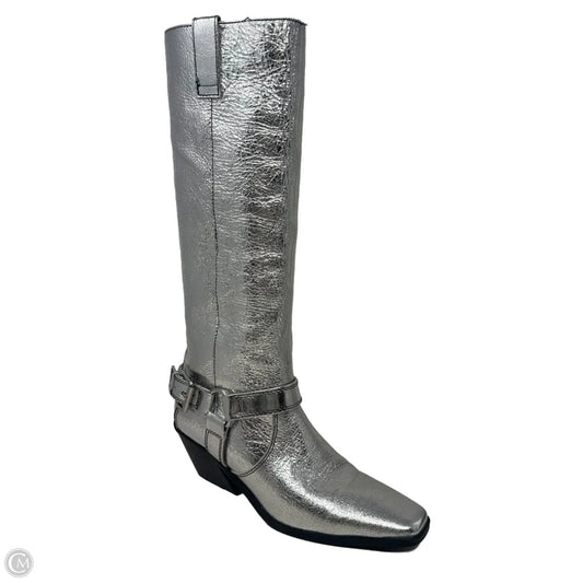 Metallic Boots Western By Caverley In Silver, Size: 7