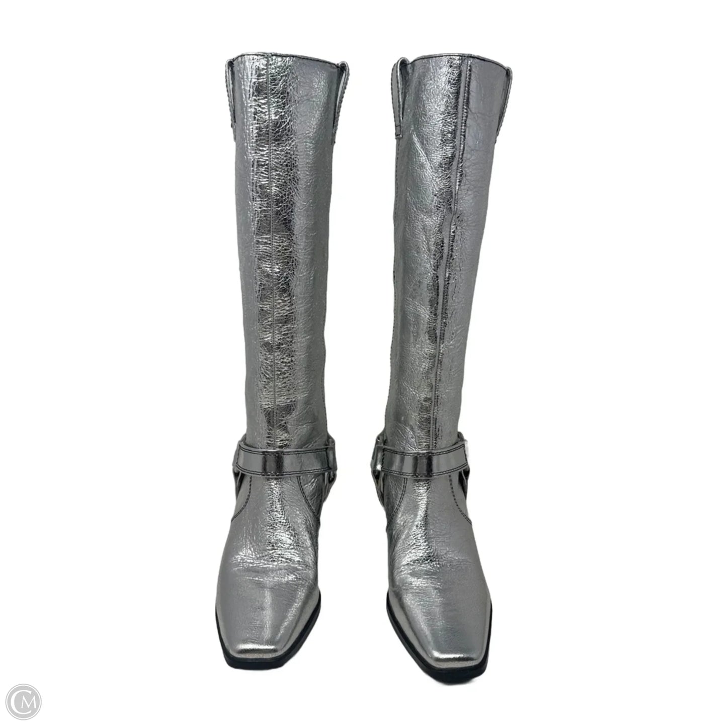Metallic Boots Western By Caverley In Silver, Size: 7