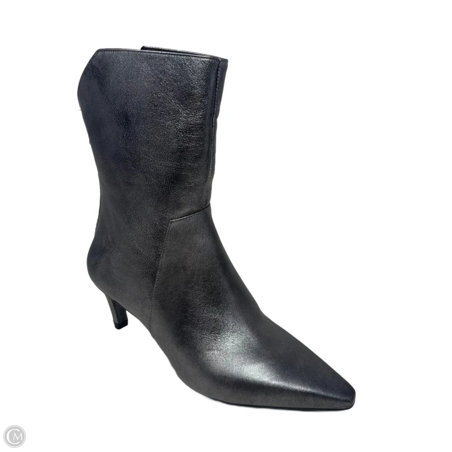 Metallic Kitten Heel Boots Ankle Heels By Vince Camuto In Silver, Size: 7