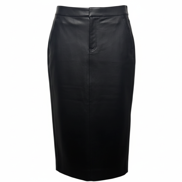 Faux Leather Skirt Mid By Express In Black, Size: 2