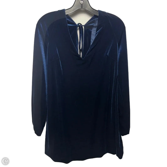 Velvet Top Long Sleeve By Free People In Blue, Size: Xs