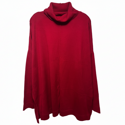 Merino Wool Sweater By Eileen Fisher In Red, Size: Xl