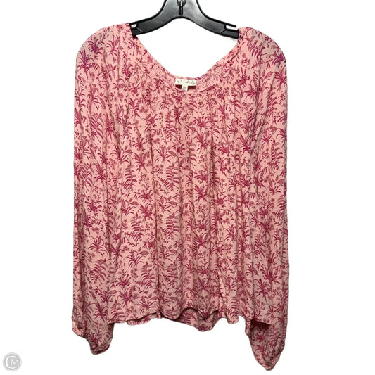 Top Long Sleeve By Wonderly In Pink, Size: Xxl