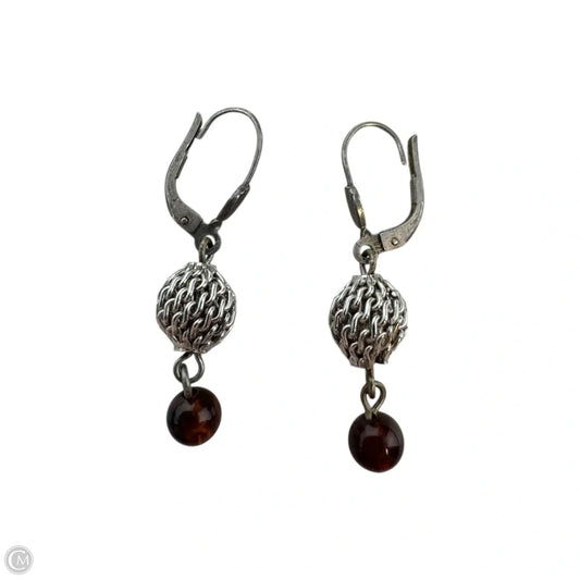 Woven Ball Dangle Earrings Sterling Silver