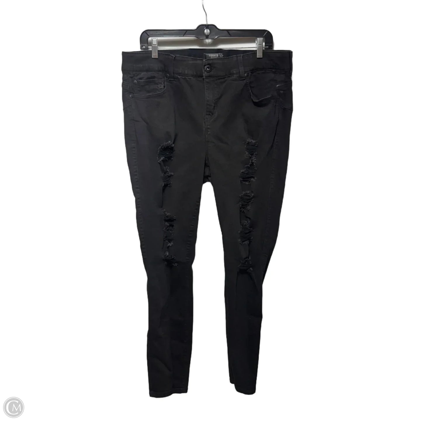 Bombshell Skinny Premium Stretch Jeans By Torrid In Black Denim, Size: 18T