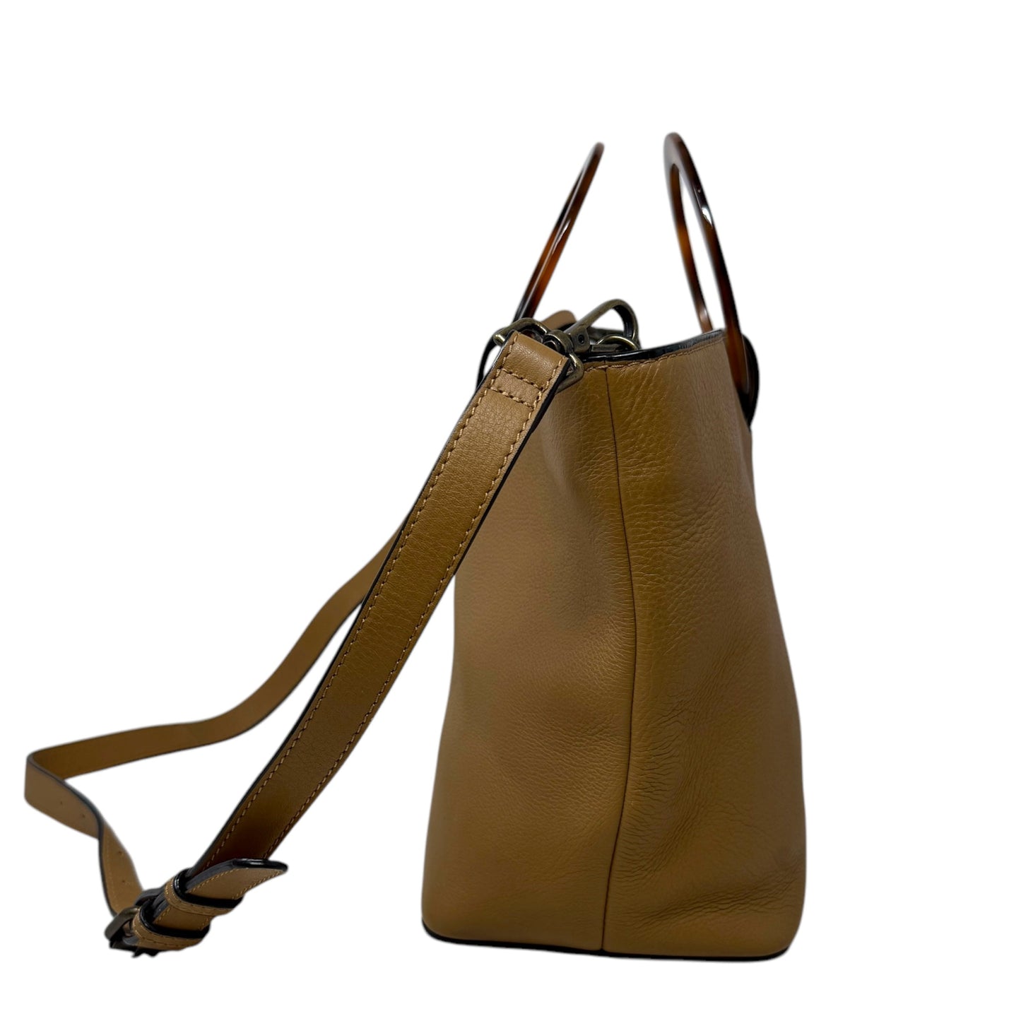 Round Handle Leather Convertible Bucket Bag  By J Jill, Size: Medium