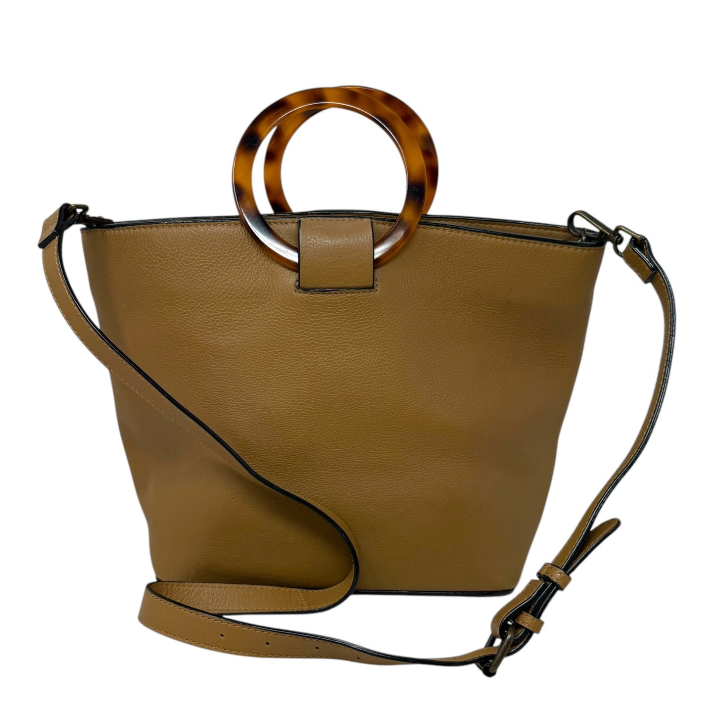 Round Handle Leather Convertible Bucket Bag  By J Jill, Size: Medium