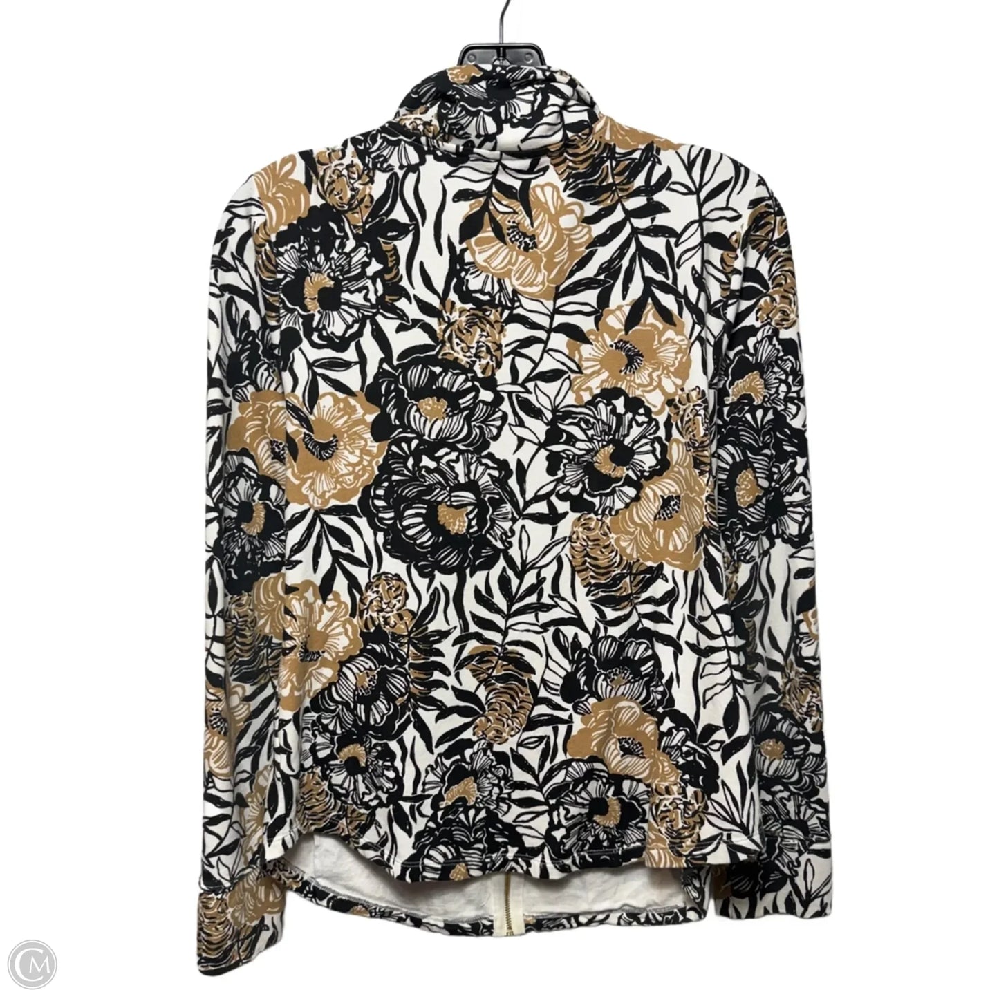UPF 50+ Leona Zip-Up Jacket Designer By Lilly Pulitzer In Onyx Peony Party Print, Size: S