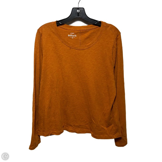 Girlfriend Tee Top Long Sleeve Basic By J. Crew In Orange, Size: Xl
