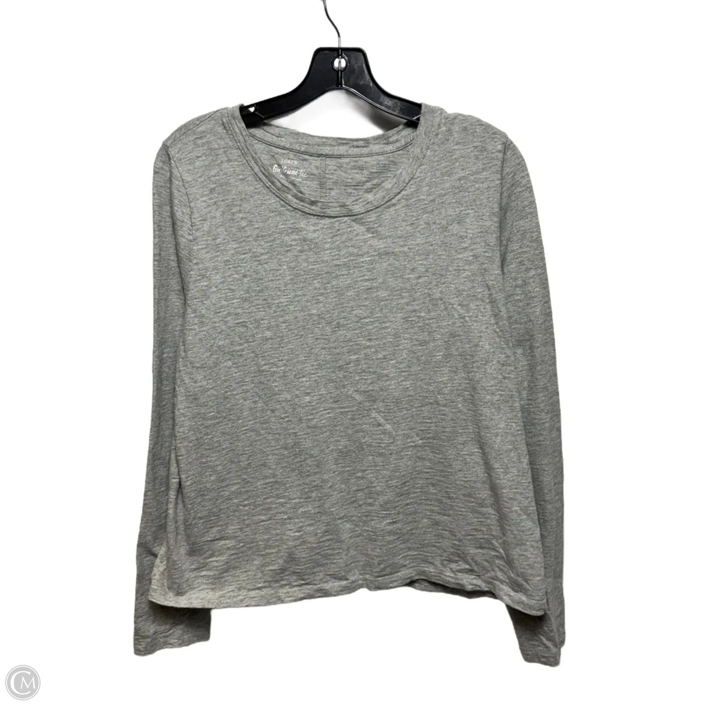 Girlfriend Tee Top Long Sleeve Basic By J. Crew In Grey, Size: Xl