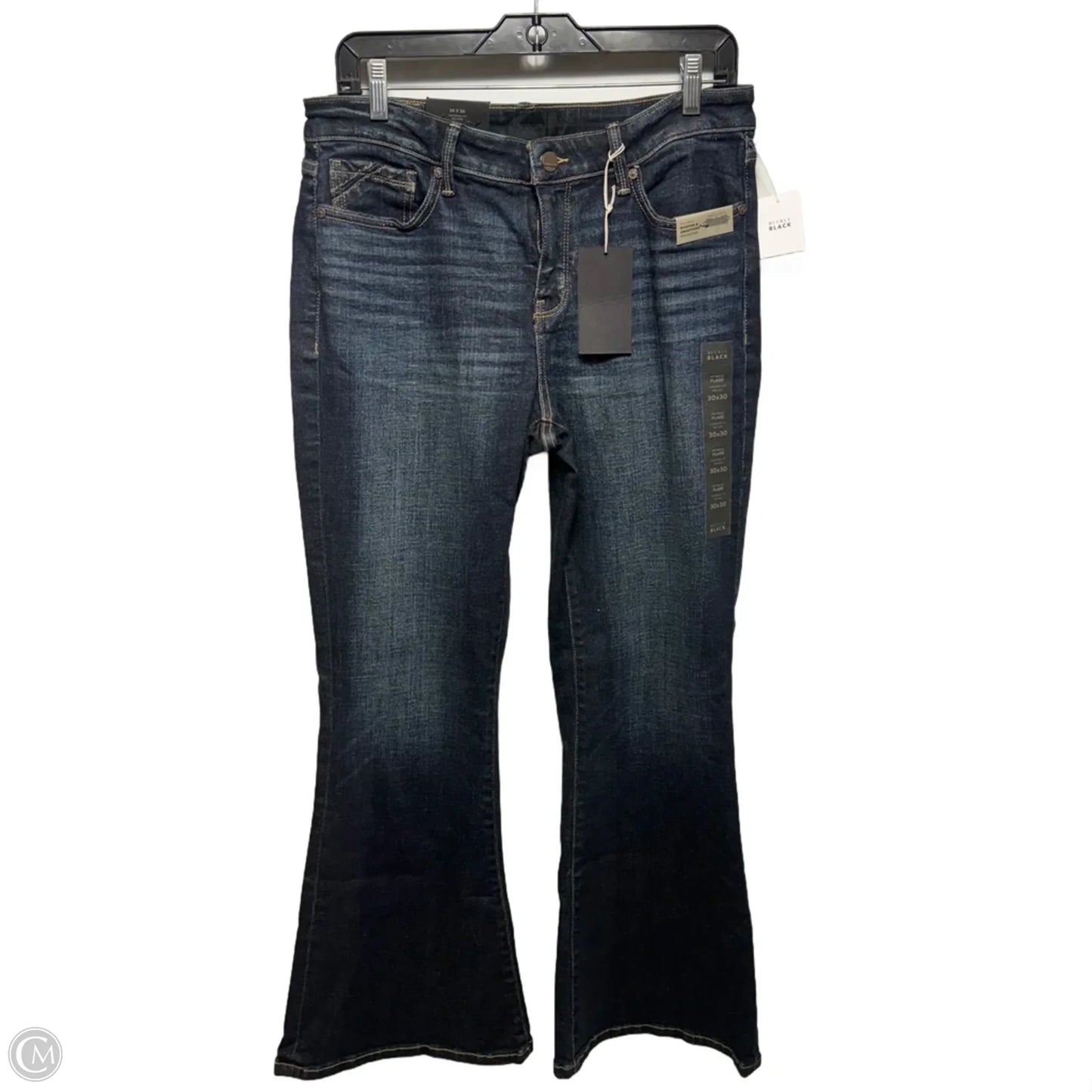 Jeans Flared By Buckle Black In Blue Denim, Size: 10