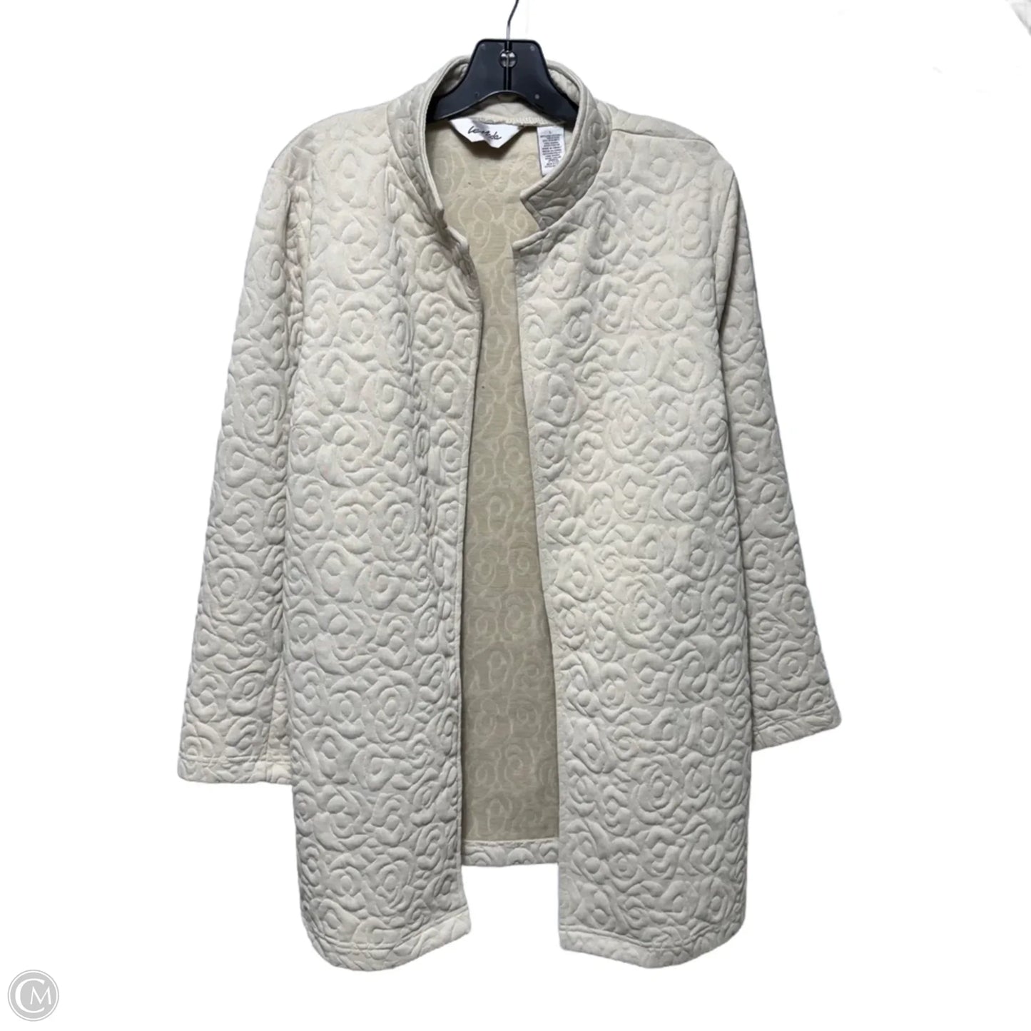 Embossed Coat By Le Moda In Cream, Size: L