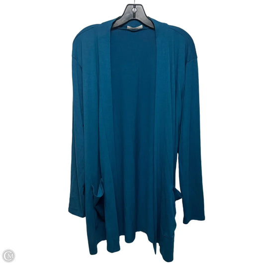 Cardigan By Zenana In Teal, Size: 3x
