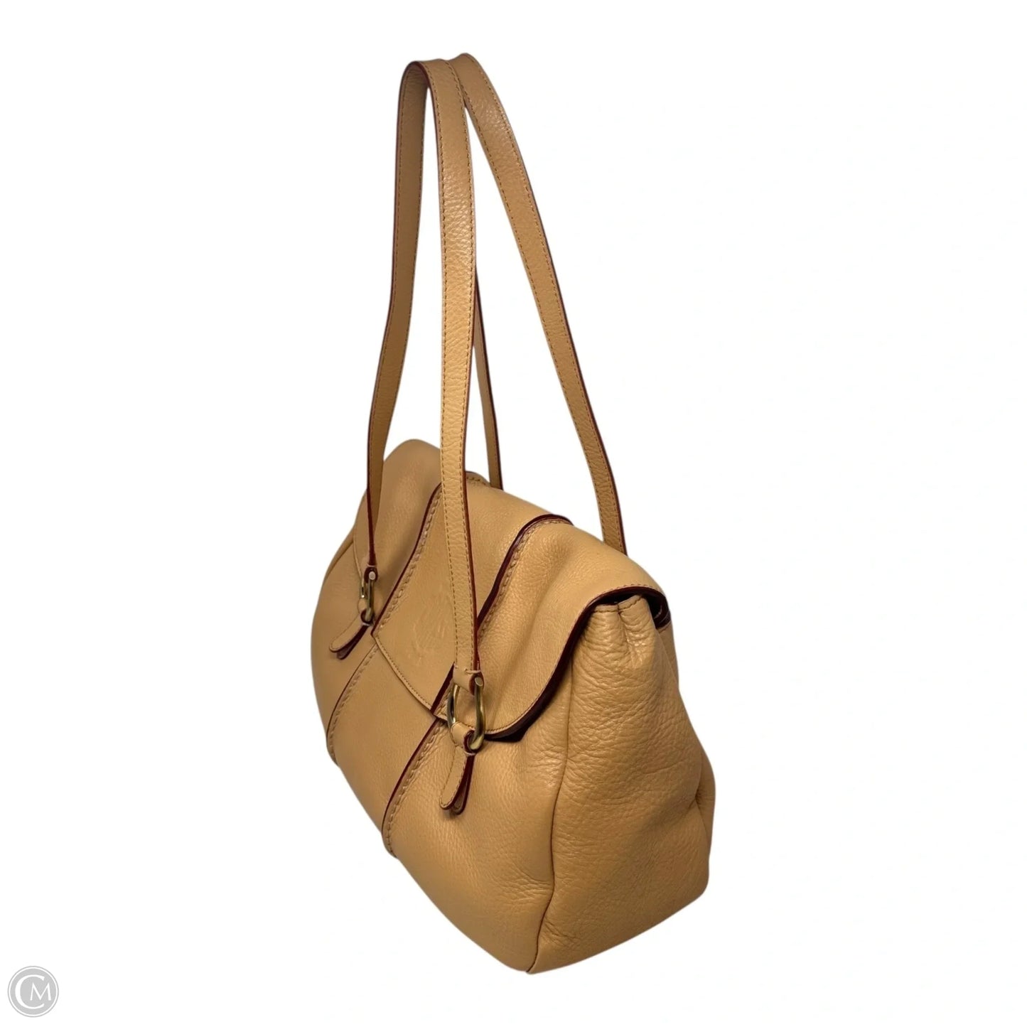 Vintage Leather Shoulder Handbag Designer By Mark Cross, Size: Large