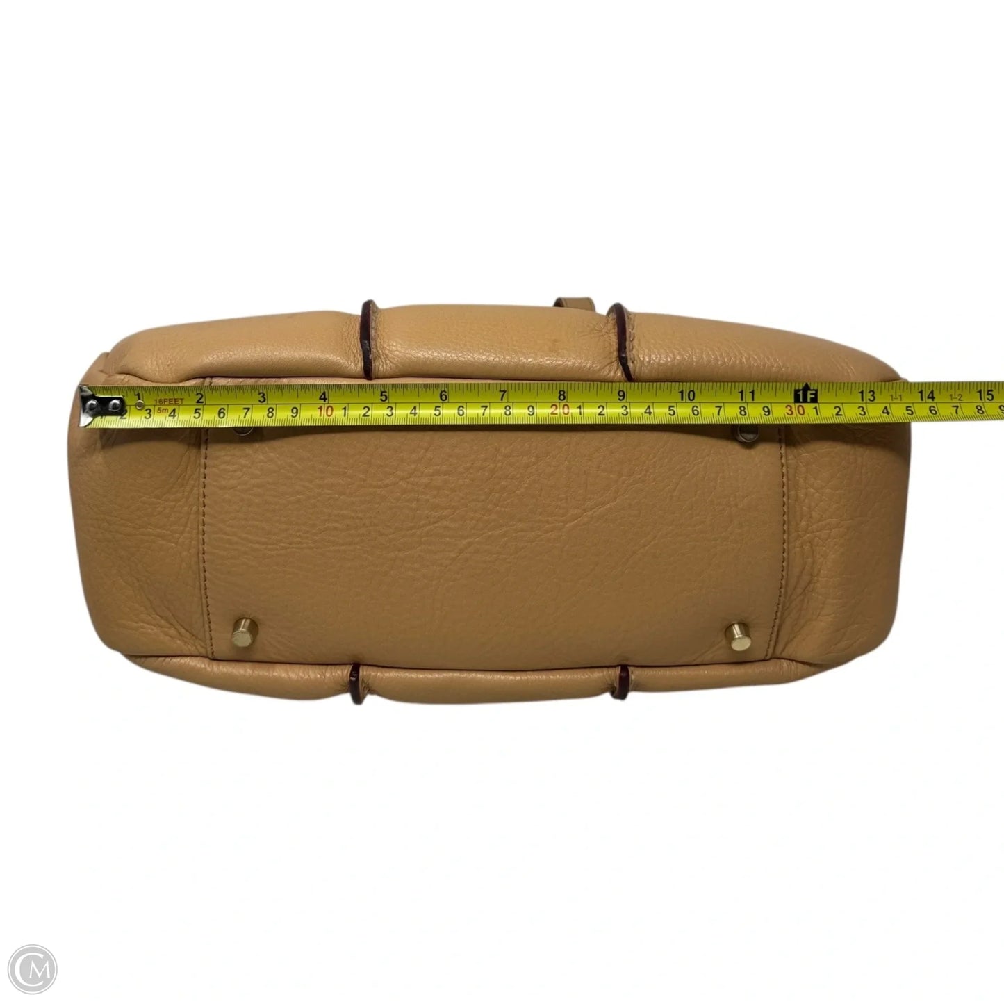 Vintage Leather Shoulder Handbag Designer By Mark Cross, Size: Large