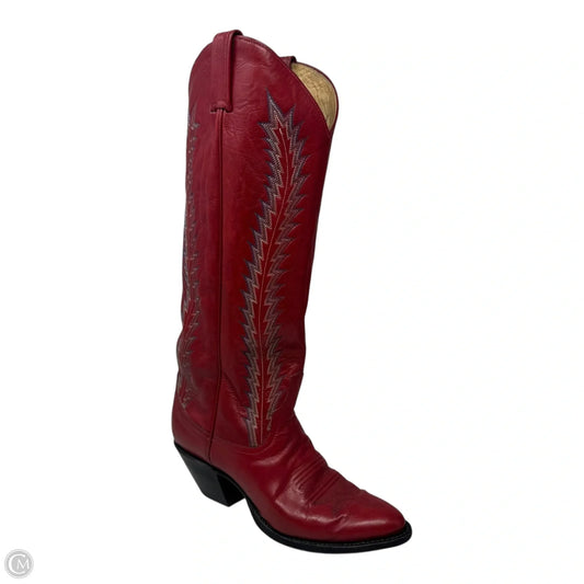 Vintage Embroidered Boots Western By Larry Mahan’s In Red, Size: 5