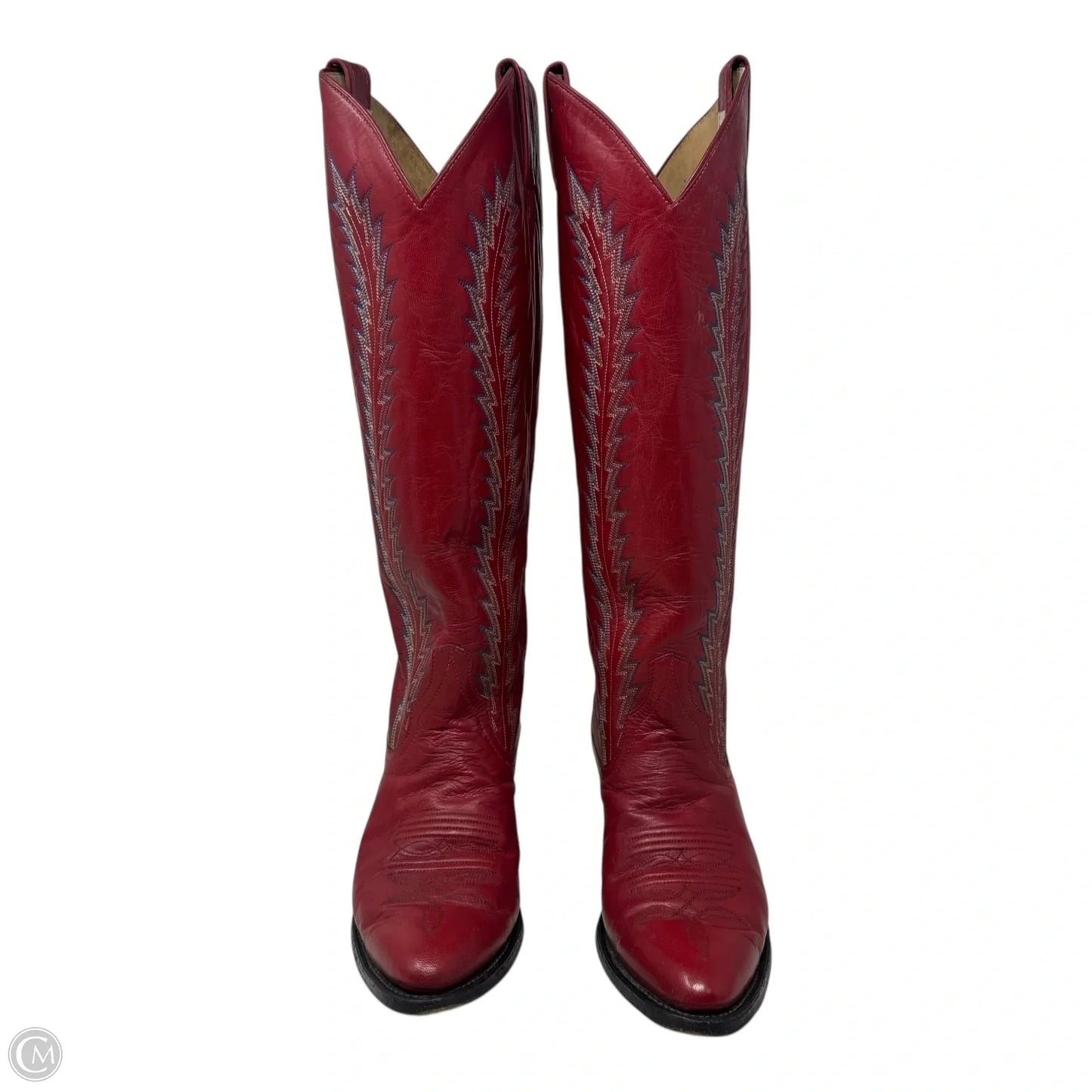 Vintage Embroidered Boots Western By Larry Mahan’s In Red, Size: 5